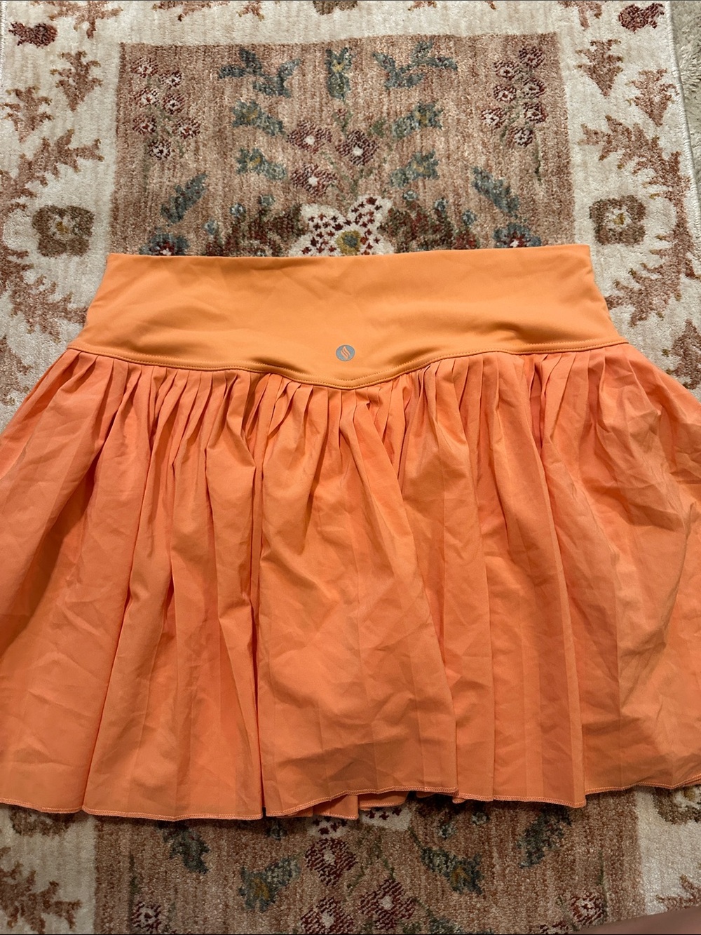 Women’s athletic tennis Pleated Skirt - Orange & Lavender - Picture 7 of 8